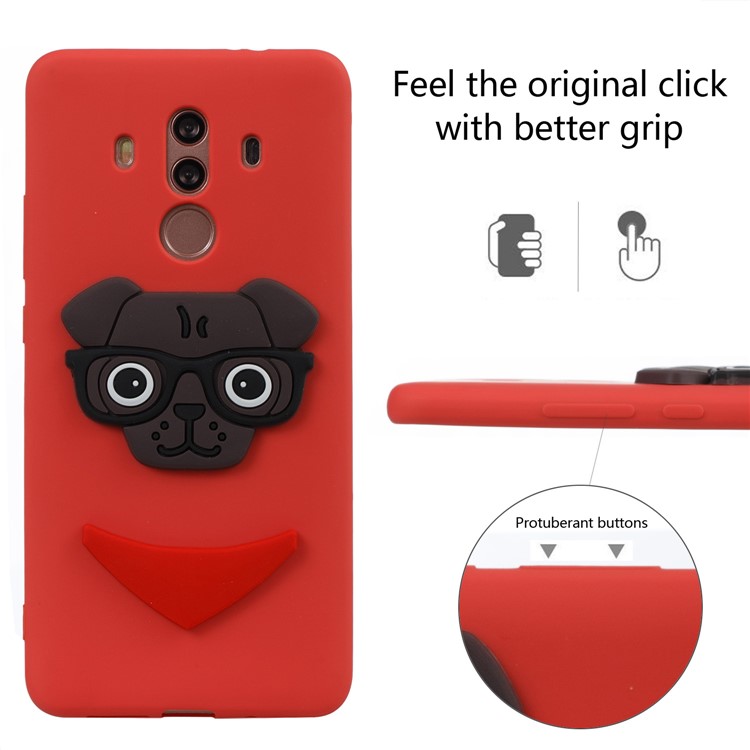 Cute 3D Puppy TPU Soft Phone Shell for Huawei Mate 10 Pro - Red-3