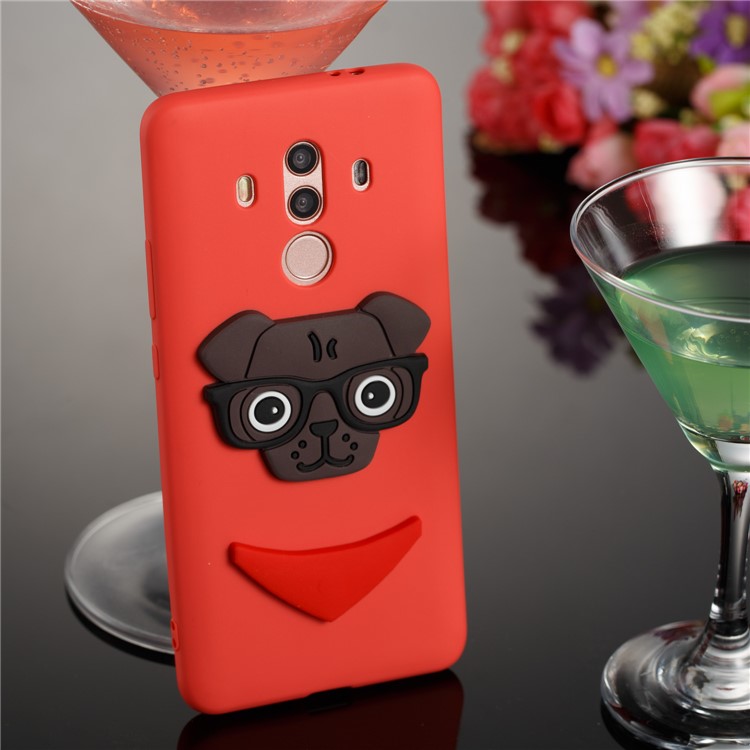 Cute 3D Puppy TPU Soft Phone Shell for Huawei Mate 10 Pro - Red-4