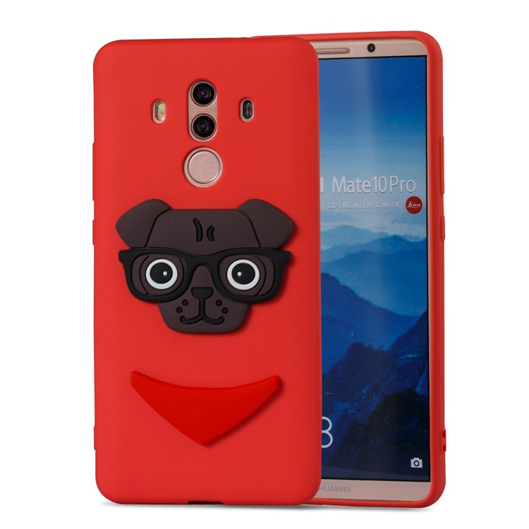 Cute 3D Puppy TPU Soft Phone Shell for Huawei Mate 10 Pro - Red-5