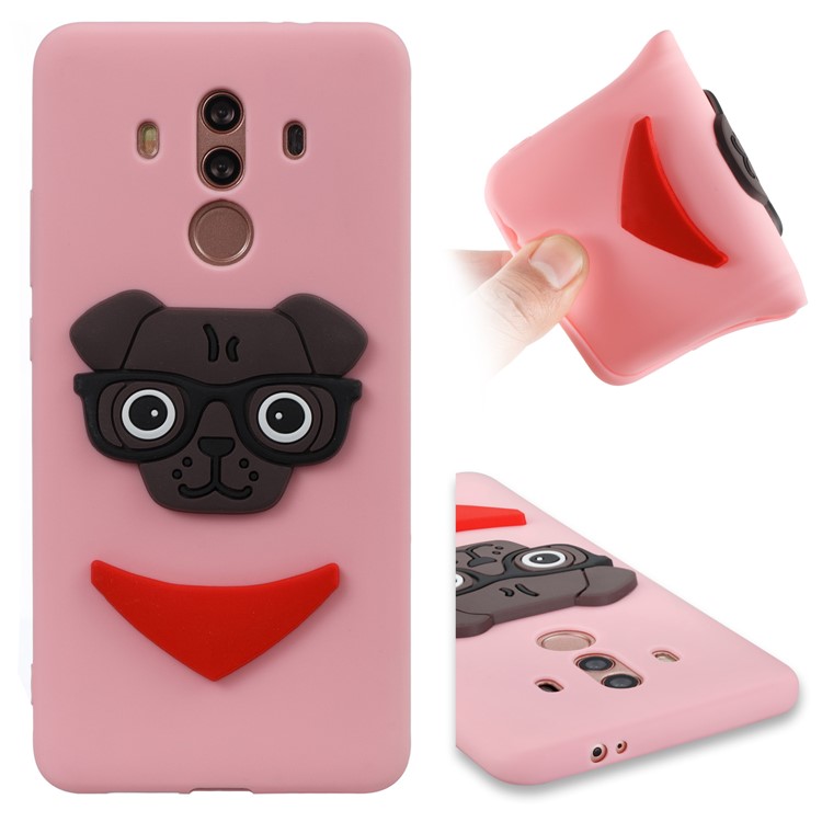 Cute 3D Puppy TPU Soft Phone Casing for Huawei Mate 10 Pro - Pink-1