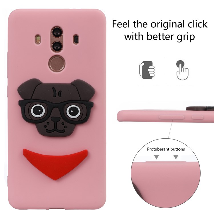 Cute 3D Puppy TPU Soft Phone Casing for Huawei Mate 10 Pro - Pink-3
