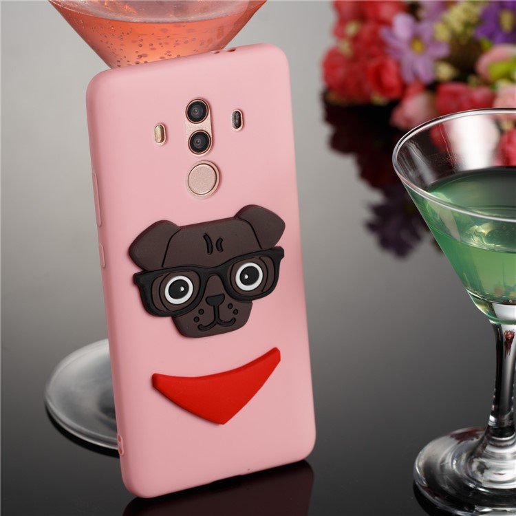 Cute 3D Puppy TPU Soft Phone Casing for Huawei Mate 10 Pro - Pink-4