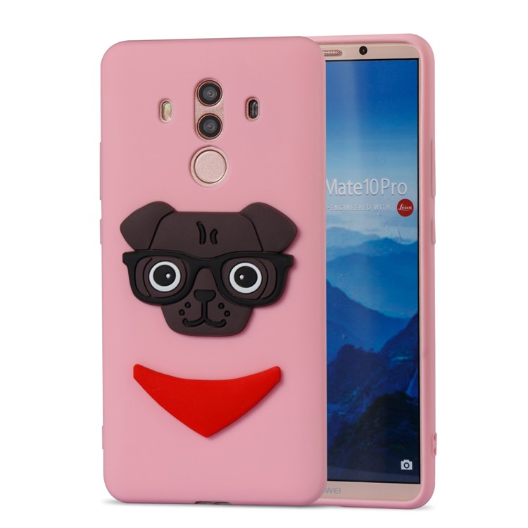 Cute 3D Puppy TPU Soft Phone Casing for Huawei Mate 10 Pro - Pink-5