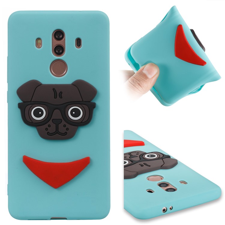 Cute 3D Puppy TPU Soft Mobile Phone Case for Huawei Mate 10 Pro - Baby Blue-1