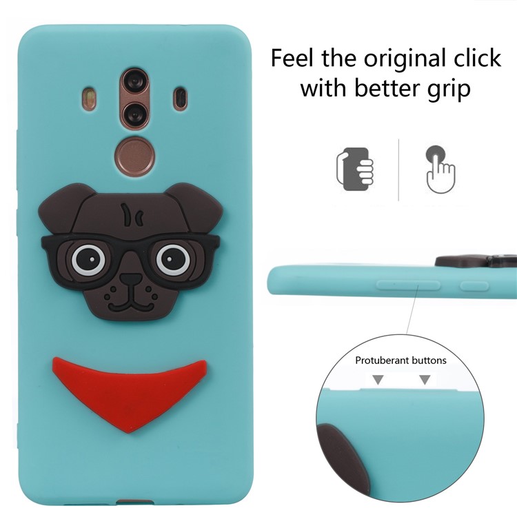 Cute 3D Puppy TPU Soft Mobile Phone Case for Huawei Mate 10 Pro - Baby Blue-3