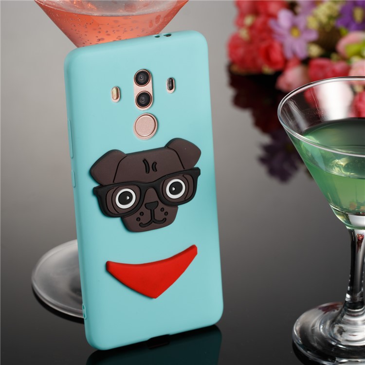 Cute 3D Puppy TPU Soft Mobile Phone Case for Huawei Mate 10 Pro - Baby Blue-4