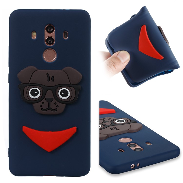 Cute 3D Puppy TPU Soft Cell Phone Case for Huawei Mate 10 Pro - Dark Blue-1
