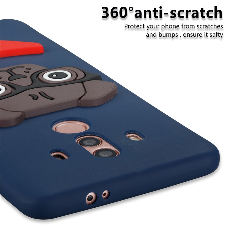 Cute 3D Puppy TPU Soft Cell Phone Case for Huawei Mate 10 Pro - Dark Blue-2
