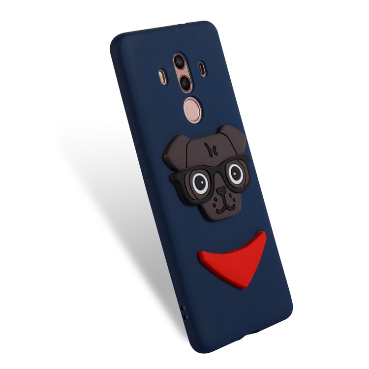 Cute 3D Puppy TPU Soft Cell Phone Case for Huawei Mate 10 Pro - Dark Blue-6