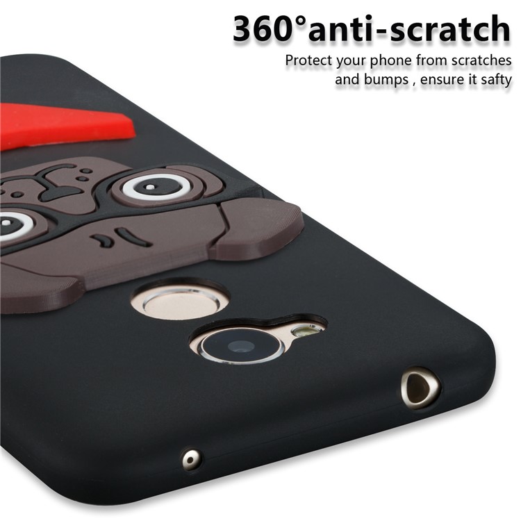 Cute 3D Dog Pattern TPU Back Case for Huawei Honor 6A / 5C pro - Black-2