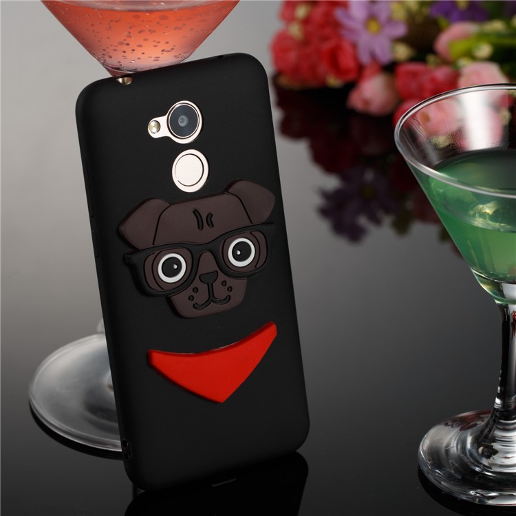 Cute 3D Dog Pattern TPU Back Case for Huawei Honor 6A / 5C pro - Black-4