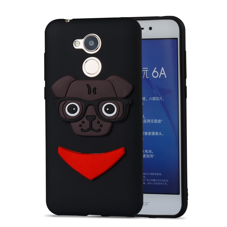 Cute 3D Dog Pattern TPU Back Case for Huawei Honor 6A / 5C pro - Black-5