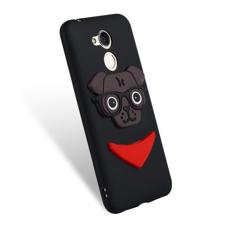 Cute 3D Dog Pattern TPU Back Case for Huawei Honor 6A / 5C pro - Black-6