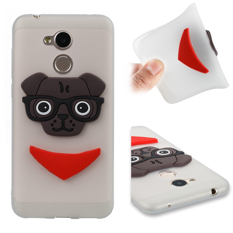 Cute 3D Dog Pattern TPU Cover for Huawei Honor 6A / 5C pro - White-1