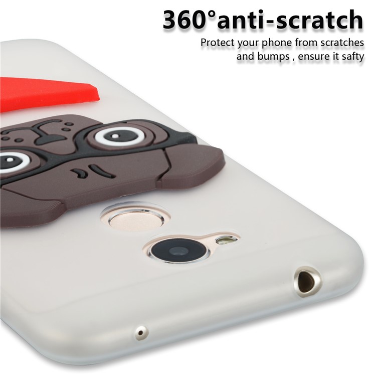 Cute 3D Dog Pattern TPU Cover for Huawei Honor 6A / 5C pro - White-2