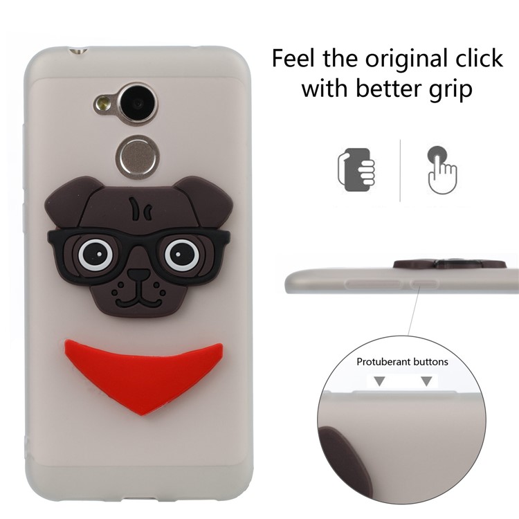 Cute 3D Dog Pattern TPU Cover for Huawei Honor 6A / 5C pro - White-3