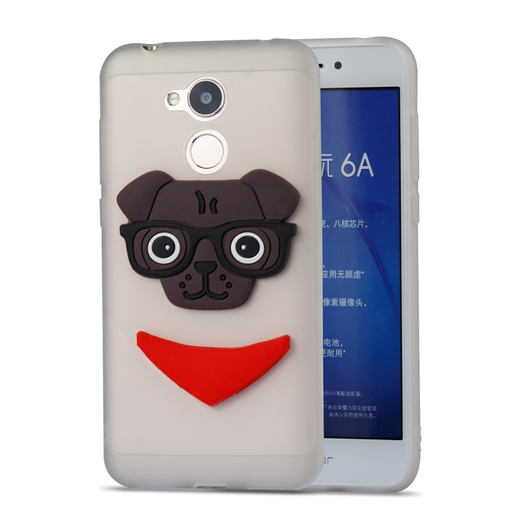 Cute 3D Dog Pattern TPU Cover for Huawei Honor 6A / 5C pro - White-5