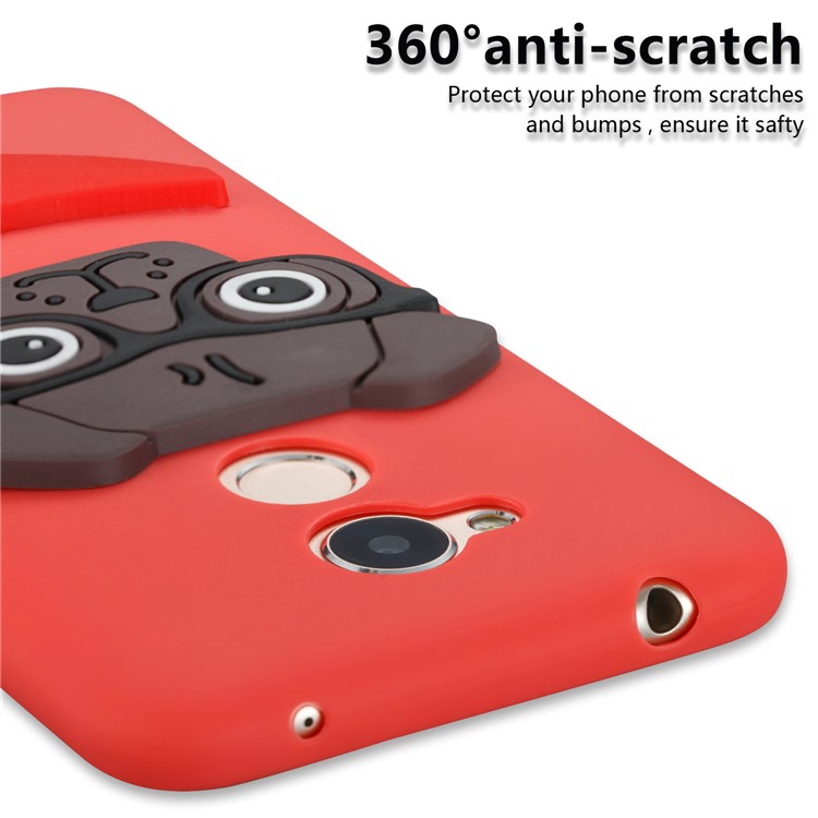 Cute 3D Dog Pattern TPU Back Shell for Huawei Honor 6A / 5C pro - Red-2
