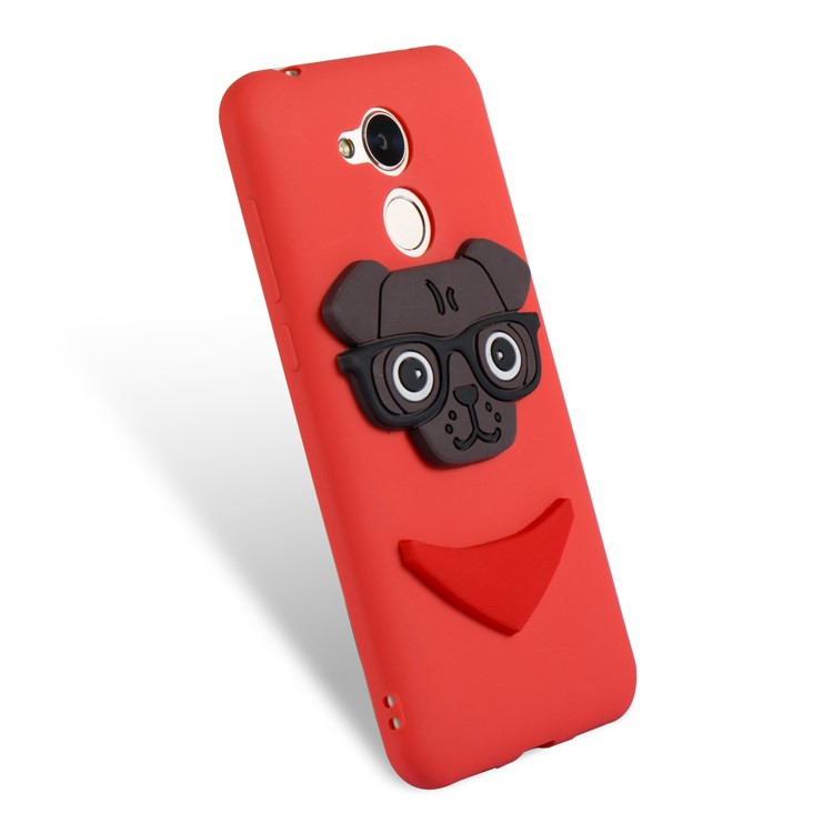 Cute 3D Dog Pattern TPU Back Shell for Huawei Honor 6A / 5C pro - Red-6