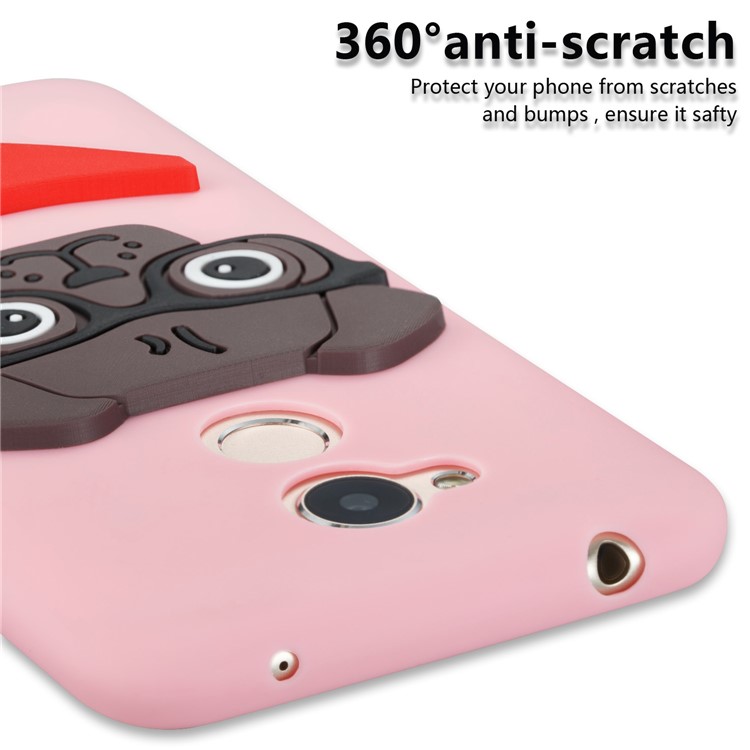Cute 3D Dog Pattern TPU Phone Case for Huawei Honor 6A / 5C pro - Pink-2
