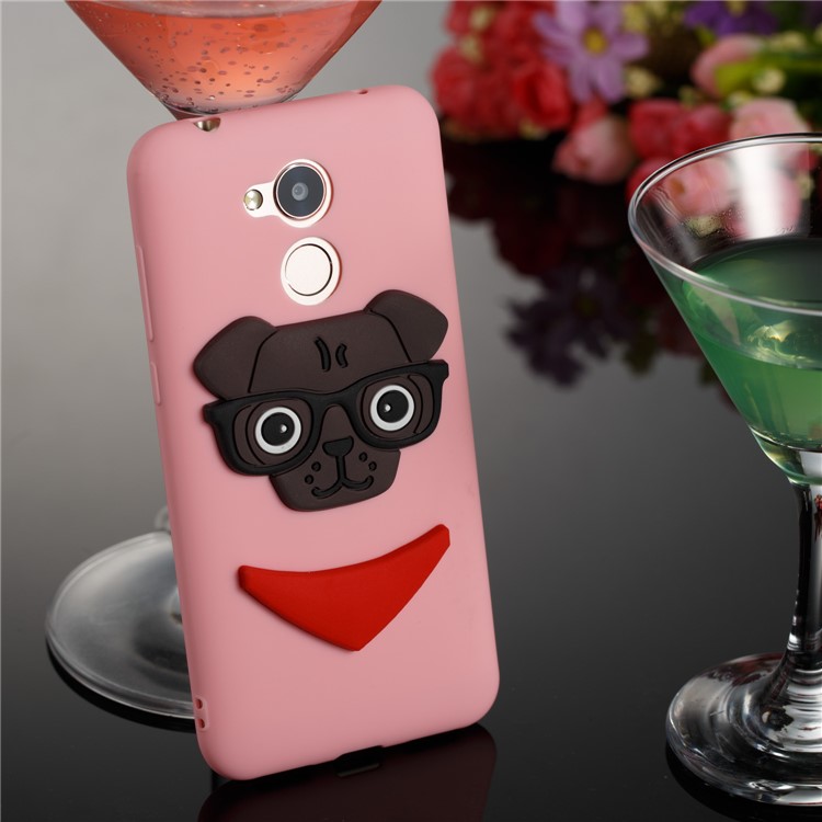Cute 3D Dog Pattern TPU Phone Case for Huawei Honor 6A / 5C pro - Pink-4