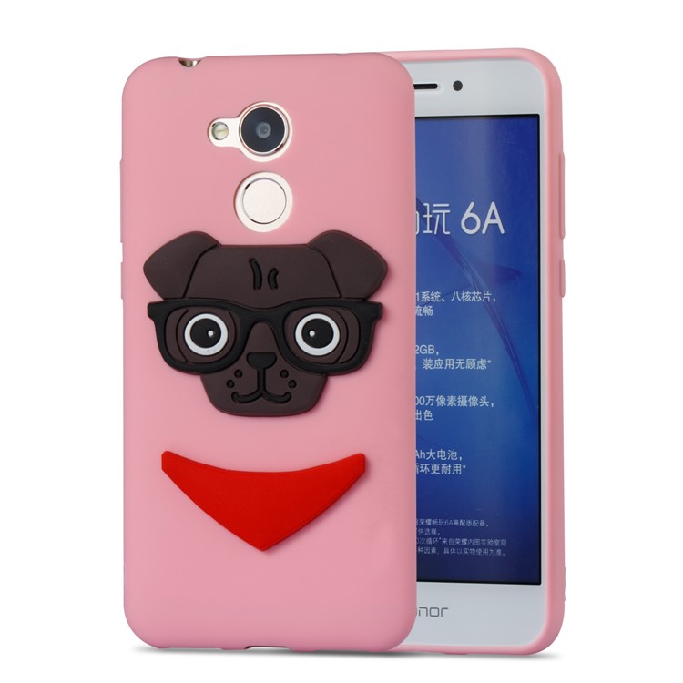 Cute 3D Dog Pattern TPU Phone Case for Huawei Honor 6A / 5C pro - Pink-5