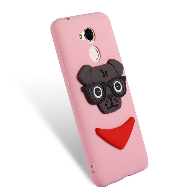 Cute 3D Dog Pattern TPU Phone Case for Huawei Honor 6A / 5C pro - Pink-6