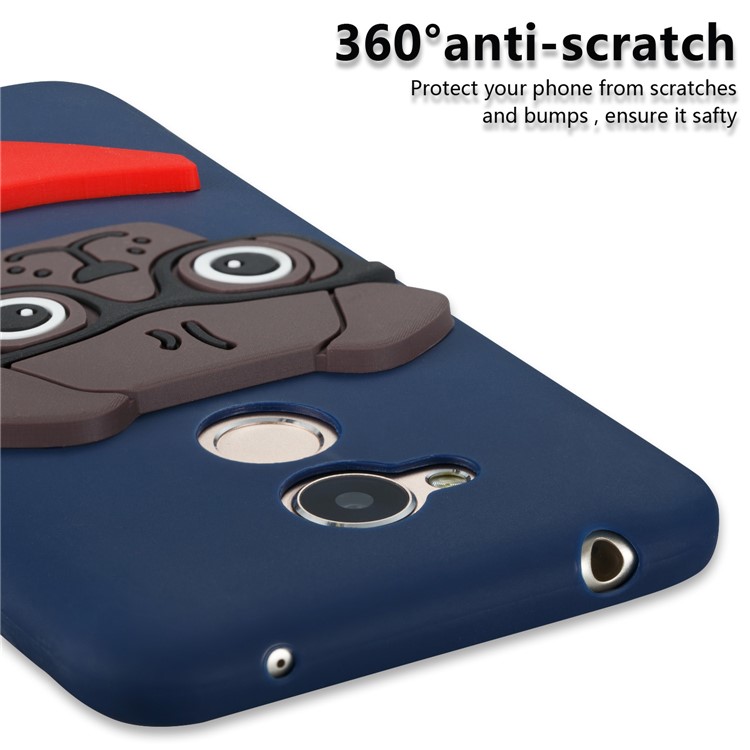 Cute 3D Dog Pattern TPU Cell Phone Cover for Huawei Honor 6A / 5C pro - Dark Blue-2