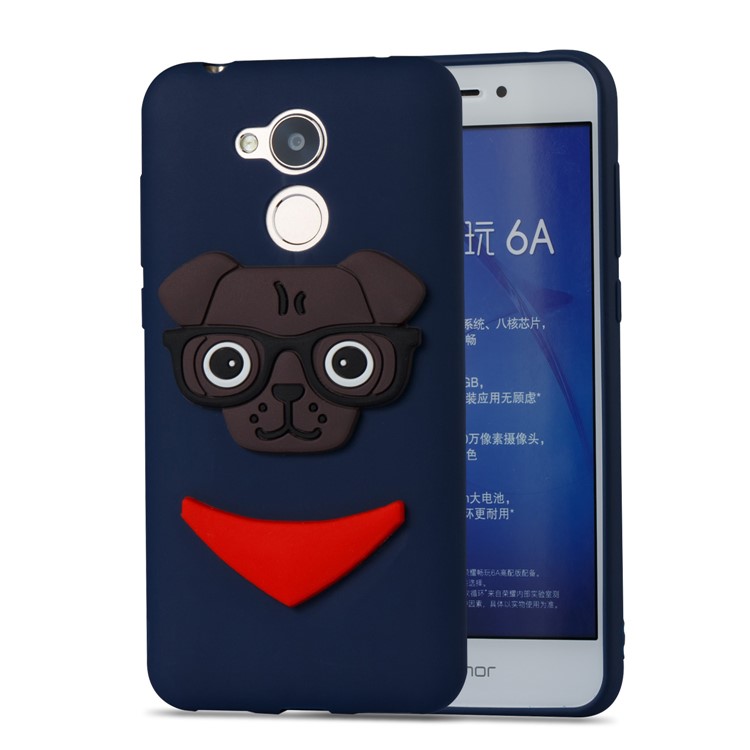 Cute 3D Dog Pattern TPU Cell Phone Cover for Huawei Honor 6A / 5C pro - Dark Blue-5