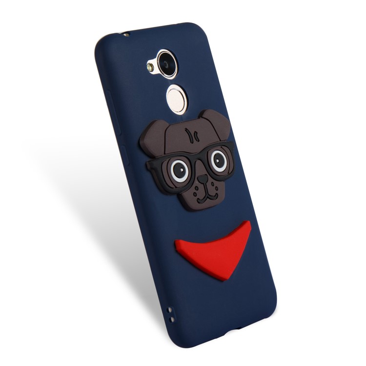 Cute 3D Dog Pattern TPU Cell Phone Cover for Huawei Honor 6A / 5C pro - Dark Blue-6