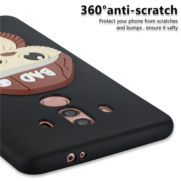 Cute 3D Male Owl TPU Soft Phone Case for Huawei Mate 10 Pro - Black-2
