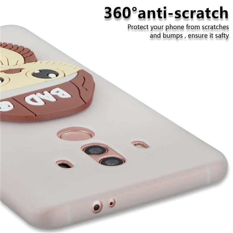 Cute 3D Male Owl TPU Soft Phone Cover for Huawei Mate 10 Pro - White-2