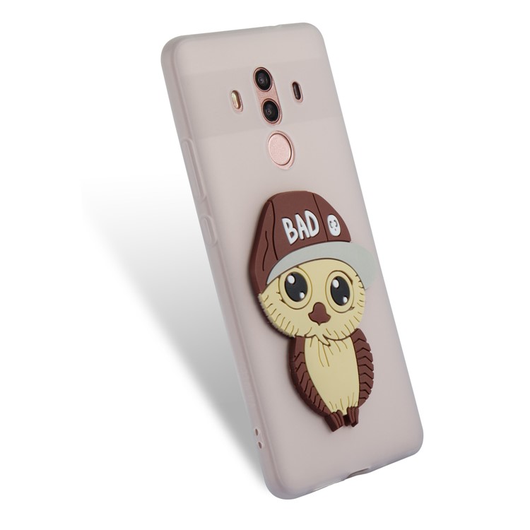 Cute 3D Male Owl TPU Soft Phone Cover for Huawei Mate 10 Pro - White-6