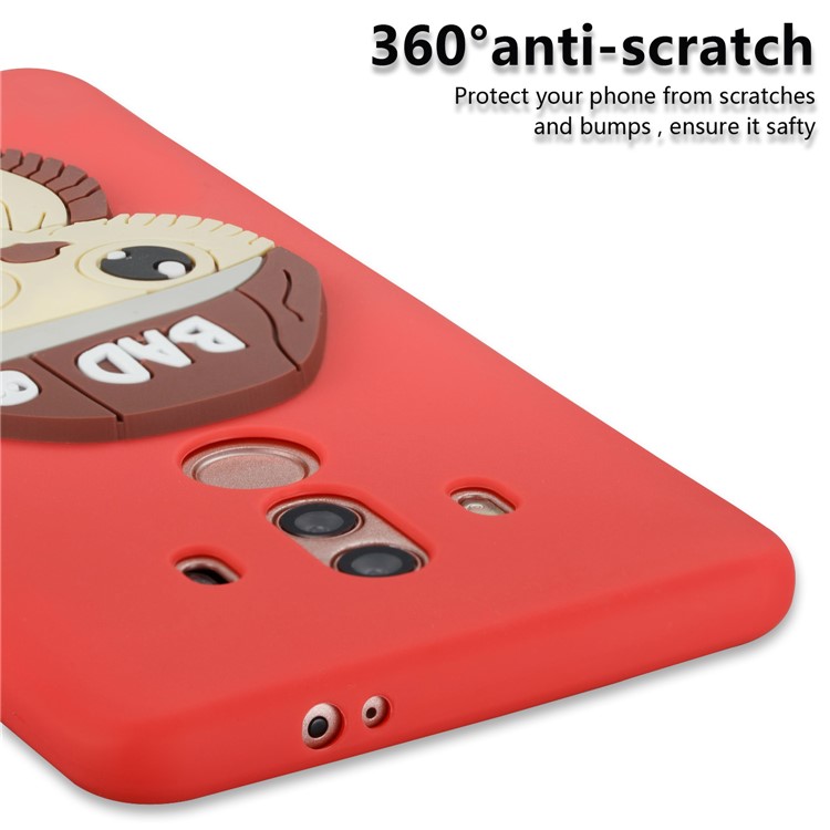 Cute 3D Male Owl TPU Soft Phone Shell for Huawei Mate 10 Pro - Red-2