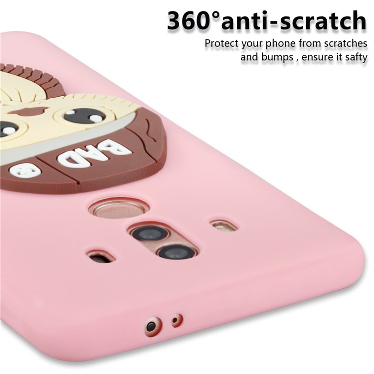 Cute 3D Male Owl TPU Soft Phone Casing for Huawei Mate 10 Pro - Pink-2