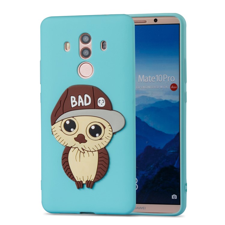 Cute 3D Male Owl TPU Soft Mobile Phone Case for Huawei Mate 10 Pro - Baby Blue-5