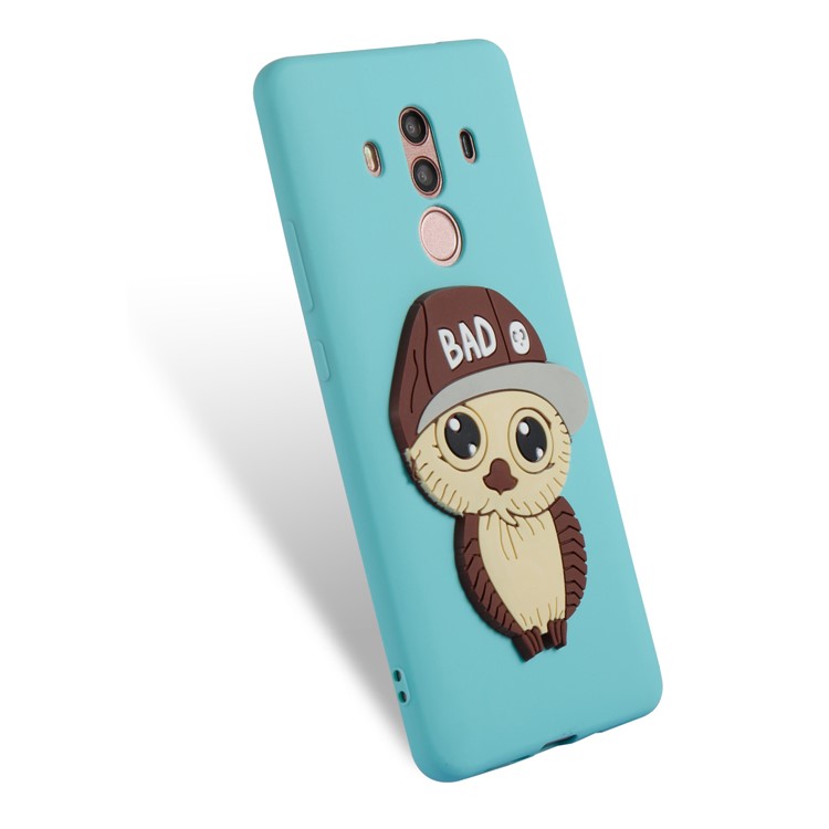 Cute 3D Male Owl TPU Soft Mobile Phone Case for Huawei Mate 10 Pro - Baby Blue-6