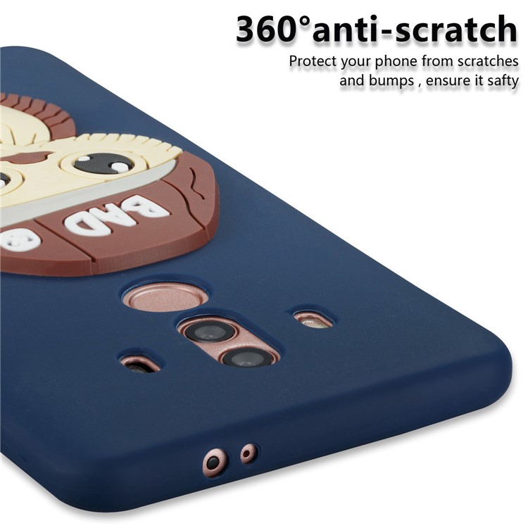 Cute 3D Male Owl TPU Soft Cell Phone Case for Huawei Mate 10 Pro - Dark Blue-2