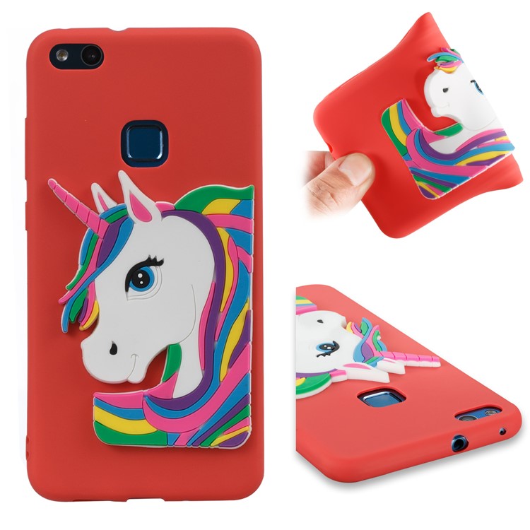Cute 3D Unicorns TPU Soft Phone Shell for Huawei Mate 10 Pro - Red-1