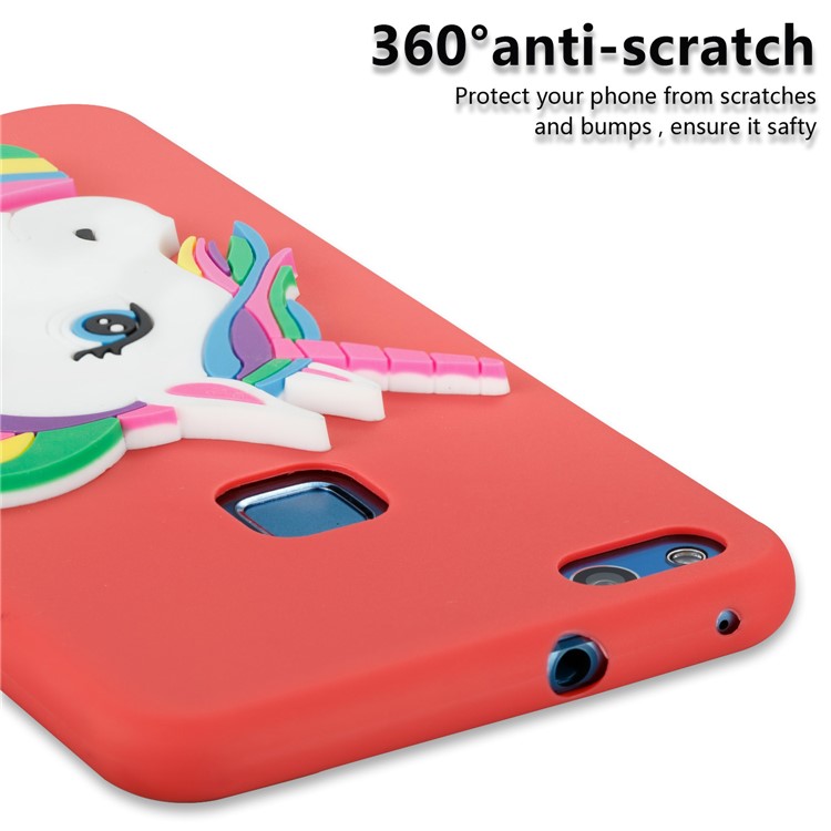 Cute 3D Unicorns TPU Soft Phone Shell for Huawei Mate 10 Pro - Red-2