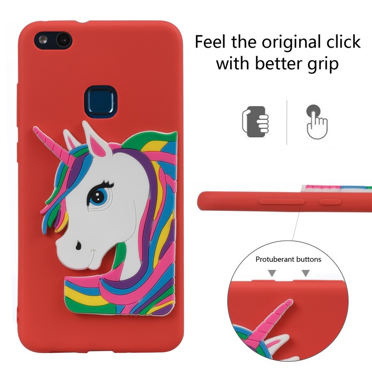 Cute 3D Unicorns TPU Soft Phone Shell for Huawei Mate 10 Pro - Red-3