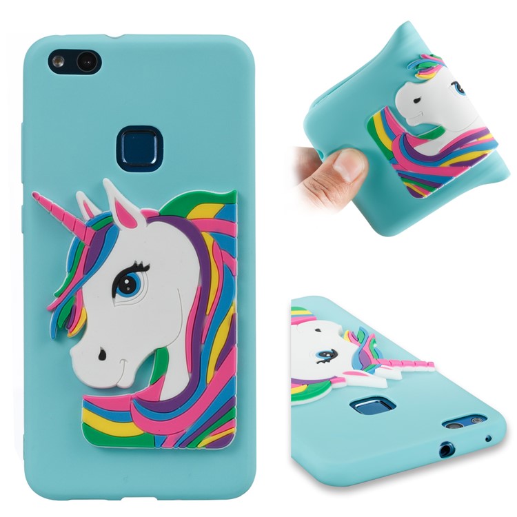 Cute 3D Unicorns TPU Soft Mobile Phone Case for Huawei Mate 10 Pro - Baby Blue-1