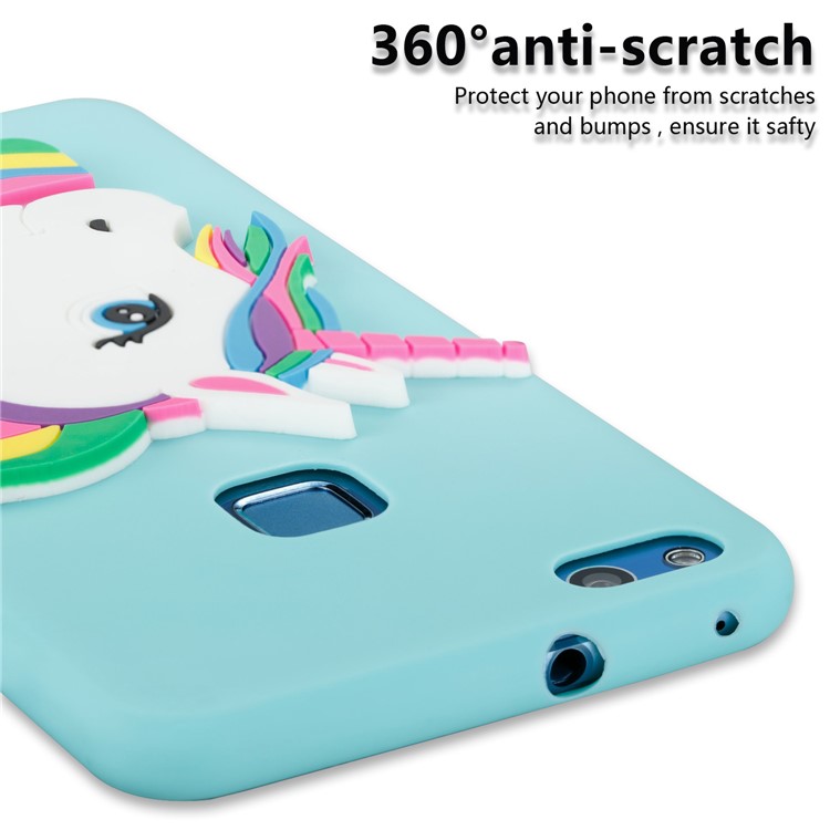 Cute 3D Unicorns TPU Soft Mobile Phone Case for Huawei Mate 10 Pro - Baby Blue-2