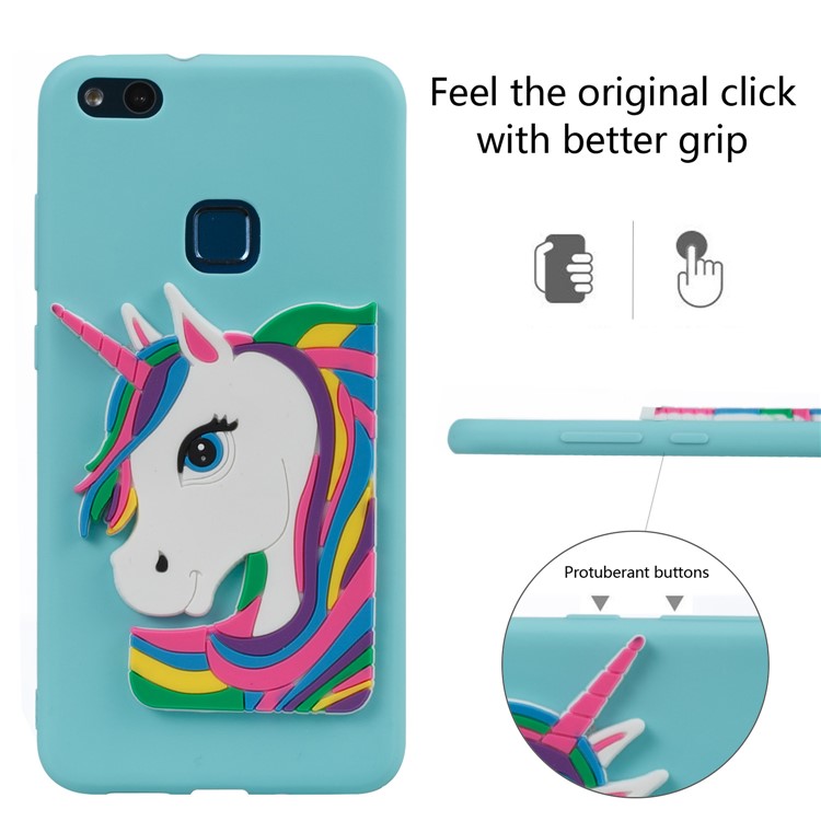Cute 3D Unicorns TPU Soft Mobile Phone Case for Huawei Mate 10 Pro - Baby Blue-3