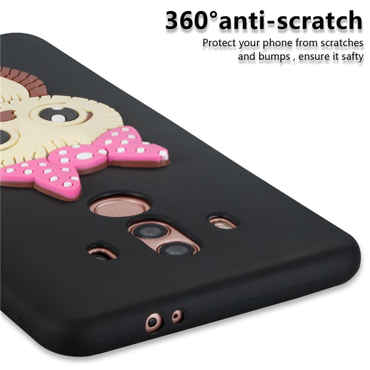 Lovely Female Owl Pattern TPU Cell Phone Case for Huawei Mate 10 Pro - Black-2