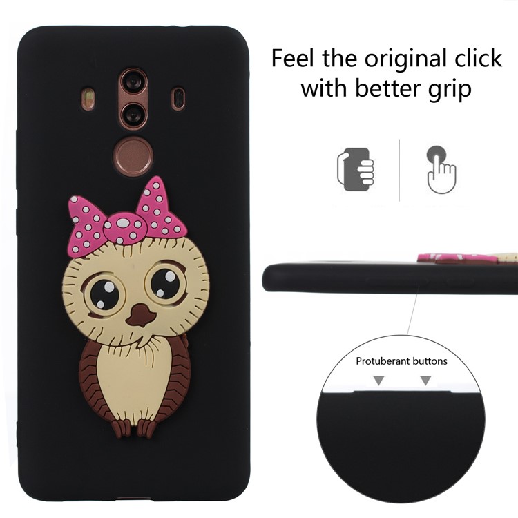Lovely Female Owl Pattern TPU Cell Phone Case for Huawei Mate 10 Pro - Black-3