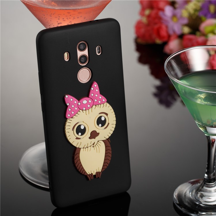 Lovely Female Owl Pattern TPU Cell Phone Case for Huawei Mate 10 Pro - Black-4