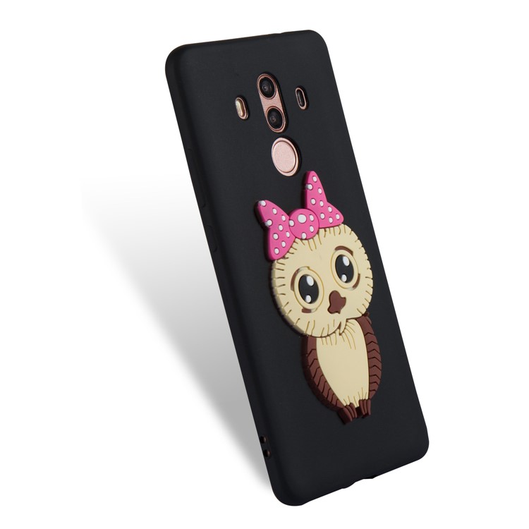 Lovely Female Owl Pattern TPU Cell Phone Case for Huawei Mate 10 Pro - Black-6
