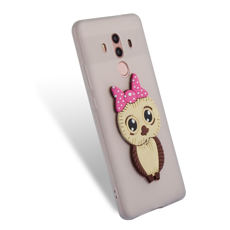 Lovely Female Owl Pattern TPU Mobile Phone Cover for Huawei Mate 10 Pro - White-6