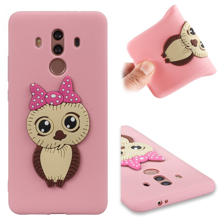 Lovely Female Owl Pattern TPU Phone Casing for Huawei Mate 10 Pro - Pink-1